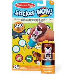 Melissa & Doug Sticker Wow!™ 24-Page Activity Pad & Sticker Stamper – 300 Stickers – Bunny, Cat & Dog Collectible Characters – Creative Arts & Crafts Fidget Toy for Travel & Play
