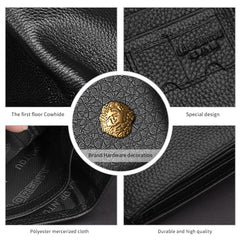 LAORENTOU Genuine Leather Wallets for Men, Gift Box Packing Men's Slim Wallets Credit Card Holders Casual Men Purses Gift for Father Day Gift for Mens Birthday, 01 Black, Minimalist