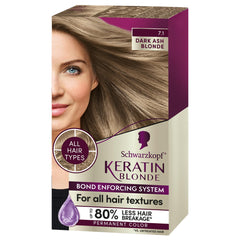 Schwarzkopf Keratin Color Permanent Hair Color Cream 7.1 Dark Ash Blonde, 1 Kit