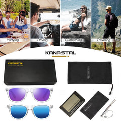KANASTAL Polarized Sunglasses Men, Fashion Square Sun Glasses Women, Classic Shades for Womens, Driving Fishing Outdoor 100% UV400 Protection