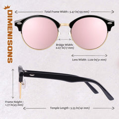 GQUEEN Classic Horn Rimmed Semi Rimless Polarized Sunglasses for Men Women GQO6