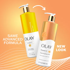 Olay Brightening Body Lotion for Women with Vitamin C, 24hr Moisturizing, Vitamin E & Vitamin B3 Complex, Fast Absorbing Formula, 17 fl oz