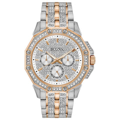 Bulova Mens Quartz Watch, Analog Display and Stainless Steel Strap - 98C133 - Multicolor