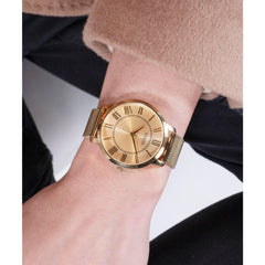 Guess Tucker Analog Watch for Men, 40 mm Case Width, Gold Tone/Champagne
