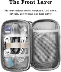 Liumrlte Travel Electronics Organizer, Portable Carrying Pouch for Power Bank, Phone, Wall Charger, USB Cables and Other Phone Accessories