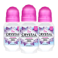 Crystal Essence Deodorant - Mineral Roll on Vegan Deodorant for Women and Men, Unscented - 2.25 fl. oz. (3 Pack) (Packaging May Vary)