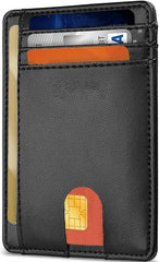 T Tersely Credit Card Holder for Men,Card Wallet, Slim Minimalist Wallet,RFID Card Holder Blocking Front Pocket Secure Thin Credit Card Wallet, Holds up to 7 Cards, Ideal for Travel (Plain Black)