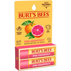 Burt's Bees Pink Grapefruit Moisturizing Lip Balm Twin Pack for Unisex - 2 x 0.15 oz