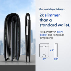TRAVANDO AirTag* Wallet Mens Wallet with Money Clip Air Tag Wallet Card Holder RFID Blocking Bifold Gifts for Men, Black & Metal
