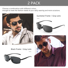 SUNGAIT Ultra Lightweight Rectangular Polarized Sunglasses UV400 Protection