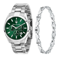 Maserati Men's Watch, Analog, Quartz, Multifunction, Steel Strap, Attrazione Collection - R8853151017, Silver
