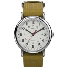 Timex Weekender Unisex Quartz Watch with Analogue Display and Nylon Strap - Olive/White