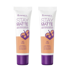 Rimmel London Stay Matte Liquid Mousse Foundation - 300 Sand (30ml, 2 Pack)
