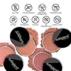 bellapierre Mineral Blush | Warm Dewy Complexion | Non-Toxic & Paraben Free | Hypoallergenic | Loose Powder - 0.3-Ounce β Amaretto