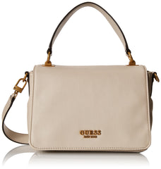 GUESS Women Arja Top Handle Flap HandBag Handbag- Beige