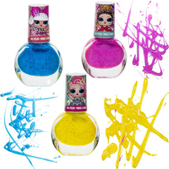 LOL Surprise Girl Peel-Off Nail Polish Activity Set for Girls, Non-Toxic Nail Polish Set For Ages 5+ with 15 Nail Polish Colors, Toe Spacers and Nail Stickers, Perfect for Parties & Makeovers