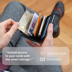 Aluminium Smart Case V2 Wallet - Metal Clasp - RFID Blocking Card Holder - Holds up to 10 Cards and Banknotes - Aluminum Titanium