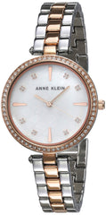Anne Klein Women Premium Crystal Accented Silver-Tone And Rose Gold-Tone Watch And Bracelet Set, AK/3559RTST, Rose Gold/Silver