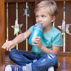 Chicco 9oz. Double-Wall Insulated Flip-Top Sippy Cup with Silicone Straw and Spill-Free Lid | Top-Rack Dishwasher Safe | Easy to Hold with Ergonomic Indents | Green Play/Teal, 2pk | 12+ months