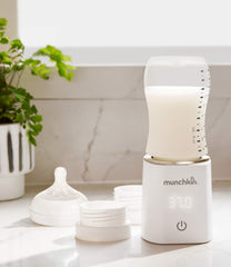 Munchkin 98° Digital Bottle Warmer, Multifunctional Smart Thermostat, Thawing, Sterilizing, Timed Warmer, Milk, Breast Milk or Formula Bottles, warms evenly, happy baby, Infant/Baby/Toddler/Kids