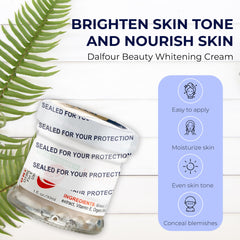 Dalfour Beauty Whitening Cream- 50g (1.5oz)| Help Brighten complexion & soften skin | Formulated with Glycolic Acid & natural extracts to achieve the Coveted glass skin appearance| Skincare Regimen
