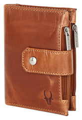 WildHorn Top Grain Leather Wallet for Men | Loop Closure | Ultra Strong Stitching I Zip Compartments with11Card Slots | 1 ID Window (Tan Crunch)