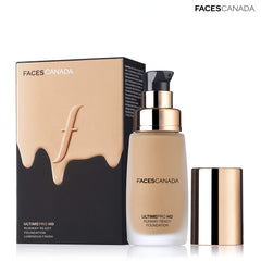 Faces Canada HD Runway Ready Foundation, Red Orange Extract & Gold particles, High Coverage, Oil-Free, Flawless Radiance, Vegan & Cruelty Free, Paraben Free, Sand 04 (Beige), 1.01 Fl Oz