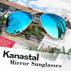 KANASTAL Polarized Sunglasses for Women and Men, Metal Frame Sun Glasses Retro Shades for Mens Driving Outdoor Military Style 100% UV400 Protection