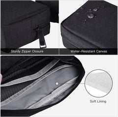 TERRIFI Universal Electronics Accessories Organizer, 2pack Portable Soft Carrying Storage Case Bag for Charger Usb Cables Memory Cards Earphone Flash Hard, Small+Big-black