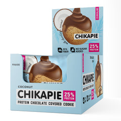 Chikalab Chikapie Protein Chocolate Covered Cookie with Coconut Filling No Sugar Added - 60g (Pack of 9)