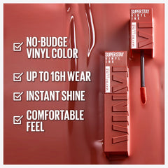Maybelline New York Super Stay Vinyl Ink Nudes Longwear Transfer Proof Gloss Lipstick, Keen 1.0 count, 1