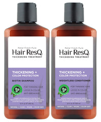Petal Fresh Hair ResQ Color Protection Natural Thickening Biotin Shampoo & Weightless Conditioner for Thinning Hair, Locks in Color & Anti-Breakage, Vegan & Cruelty-Free, 2 Count (Bundle)