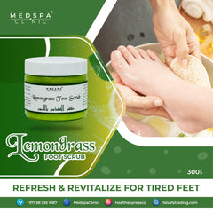 MedspaClinic Lemongrass Foot Scrub | Refresh and Revitalize Tired Feet - 300g