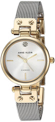 Anne Klein Women's Genuine Diamond Dial Mesh Bracelet Watch, Quartz Movement