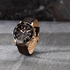 Maserati Limited Edition Men's Watch, Chronograph, Analogue, Leather Strap, Waterproof, COMPETIZIONE Collection - R8871600001 - Brown