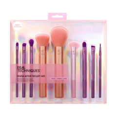 Real Techniques Insta Artist Brush Kit, Face, Cheek & Eye Brush Set, Makeup Brush Kit, For Foundation, Blush, Bronzer, Concealer, & Eyeshadow, Professional Quality Makeup Tools, 9 Piece Set