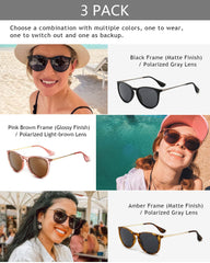 SUNGAIT Vintage Round Sunglasses for Women Men Classic Retro Designer Style