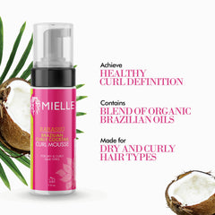 Mielle Organics Babassu Brazilian Curly Cocktail Curl MoUSse For Dry & Hair Types, 7.5 Ounces, Ounce (Pack Of 1)