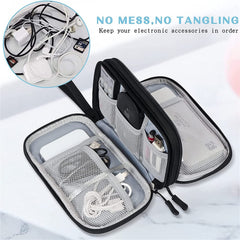 BOMEKS Travel Cable Organizer, Electronics Accessories Cases Net Mesh Cord Accessories Organizer Cas for USB Data Cable Earphone Wire Power Bank Phone, Black