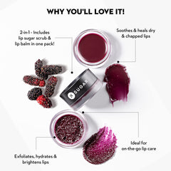Sugar Cosmetics Tipsy Lips Dual Action Lip Scrub & Balm, Ultra Nourishing, Softens Dry, Chapped Lips | 07 Bramble (Citrus & Refreshing)