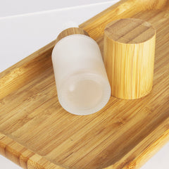 COSIDEA 6 pcs Empty 1oz / 30ml bamboo lid Frosted glass spray bottle with fine mist despenser head for liquid perfume toiletries, toner bottles