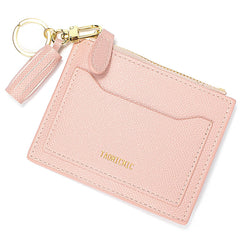 Minimalist Small Leather Card Holder Pocket Wallet Womens Coin Purse Handbag (Z-Pink)