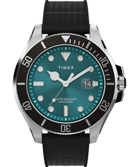 Timex 43 mm Harborside Coast Watch - Black/Green/Silver-Tone