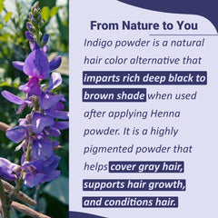 Mi Nature 100% Indigo Leaf Powder 454g (16oz) |Pure Herbal Tint for Rich Dark Hair Color |Natural Tinctoria Powder (Indigofera Tinctoria)