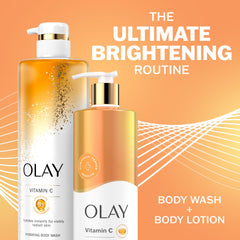 Olay Brightening Body Lotion for Women with Vitamin C, 24hr Moisturizing, Vitamin E & Vitamin B3 Complex, Fast Absorbing Formula, 17 fl oz