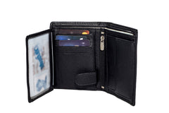 Flying Fossil Genuine Leather Hand-Crafted Wallet For Men - Black
