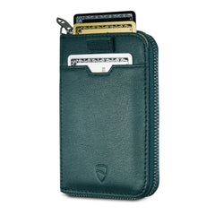 Vaultskin Notting Hill zip wallet with RFID protection (Alpine Green)