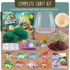 Dinosaur Terrarium Kit for Kids - Dino Kid Crafts with DIY Moon Lamp Kit - Birthday Gift for Boys Ages 4 5 6 7 8-12 Year Old - Arts and Crafts for Boy and Kids - Dinosaur Toys for Boys