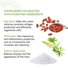 Honeybee Gardens Golden Hour Skin Perfecting Malibu (medium shade great for olive or Mediterranean skin tones) Liquid Foundation | Luxurious Golden Hour Radiance, 34.5ml/1.16 fl oz