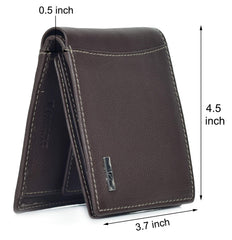 URBAN FOREST Oliver Dark Brown Leather Wallet for Men - Packed in Premium Wooden Box for Festive Gifting
